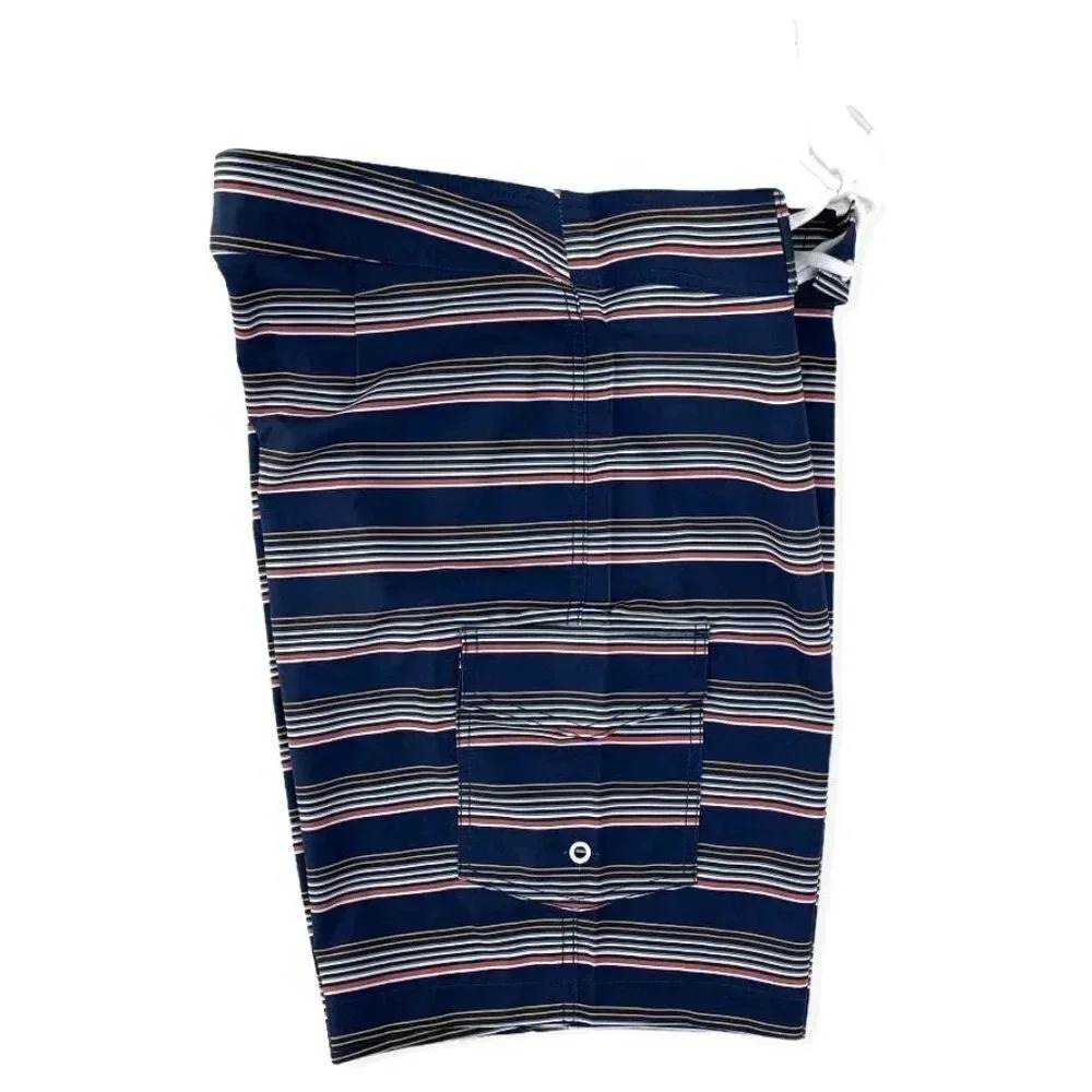 Goodthreads Swimwear Stripe Print Size 31 Tie Front Stretch Men's Board Shorts - Picture 5 of 12